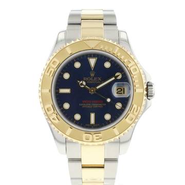  Rolex Yacht-Master 35 Midsize Gold/Steel Blue Dial  