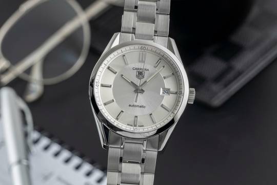  TAG Heuer Carrera Calibre 5 Stahl Automatik Herrenuhr Ref. WV211A.BA0787 B&P 2008 