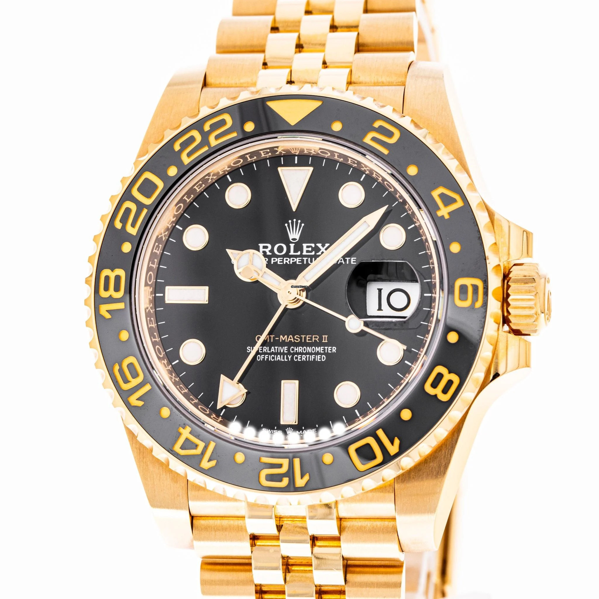  Rolex GMT-Master II Yellowgold 40 – 126718GRNR – like NEW – 2023 Full Set 