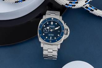 Thumbnail von Panerai Submersible Blue Notte Stahl Automatik Herrenuhr Ref. PAM01068 B&P 2023