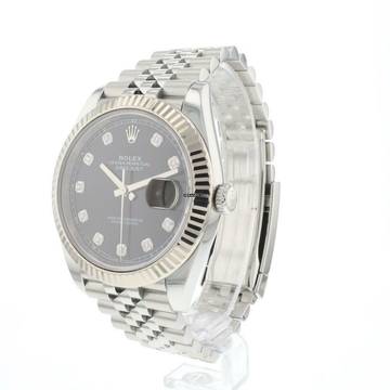  Rolex Datejust 41 Jubilee Fluted Black Diamond Dial  