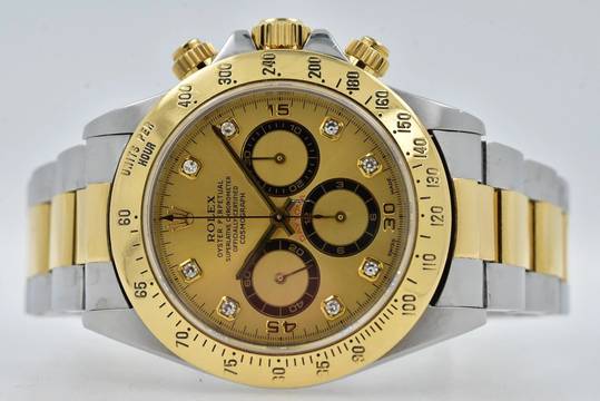  Rolex Daytona Cosmograph Zenith 18k gold steel Gold Diamond Dial 16523  