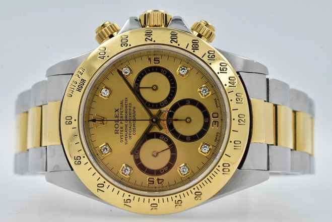  Rolex Daytona Cosmograph Zenith 18k gold steel Gold Diamond Dial 16523  