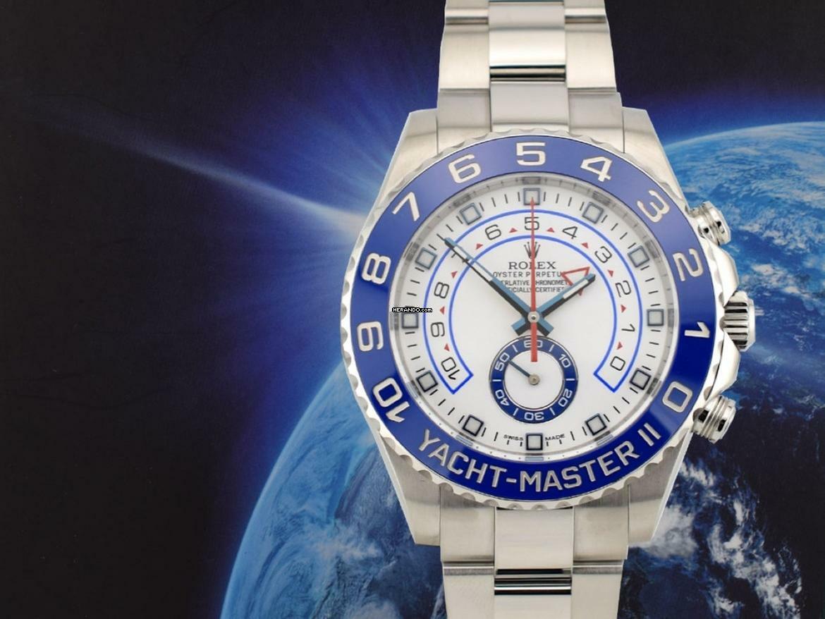 Rolex Yacht-Master II 116680 Blue Ceramic & White Dial 44mm - Like New