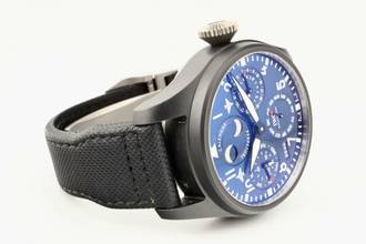 Thumbnail von IWC Große Fliegeruhr Big Pilot Black Ceramic Blue Dial Perpetual Calendar Edition “RODEO DRIVE” - With Box And Papers - IW503001