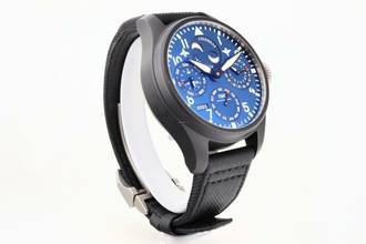 Thumbnail von IWC Große Fliegeruhr Big Pilot Black Ceramic Blue Dial Perpetual Calendar Edition “RODEO DRIVE” - With Box And Papers - IW503001