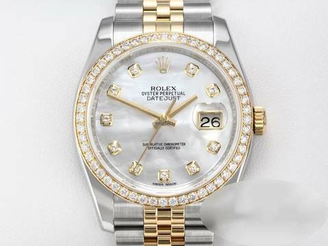  Rolex Datejust 36 36mm 116243 Stahl Gelbgold 750 Perlmutt Diamanten Automatik 