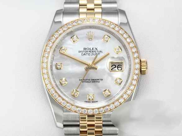  Rolex Datejust 36 36mm 116243 Stahl Gelbgold 750 Perlmutt Diamanten Automatik 