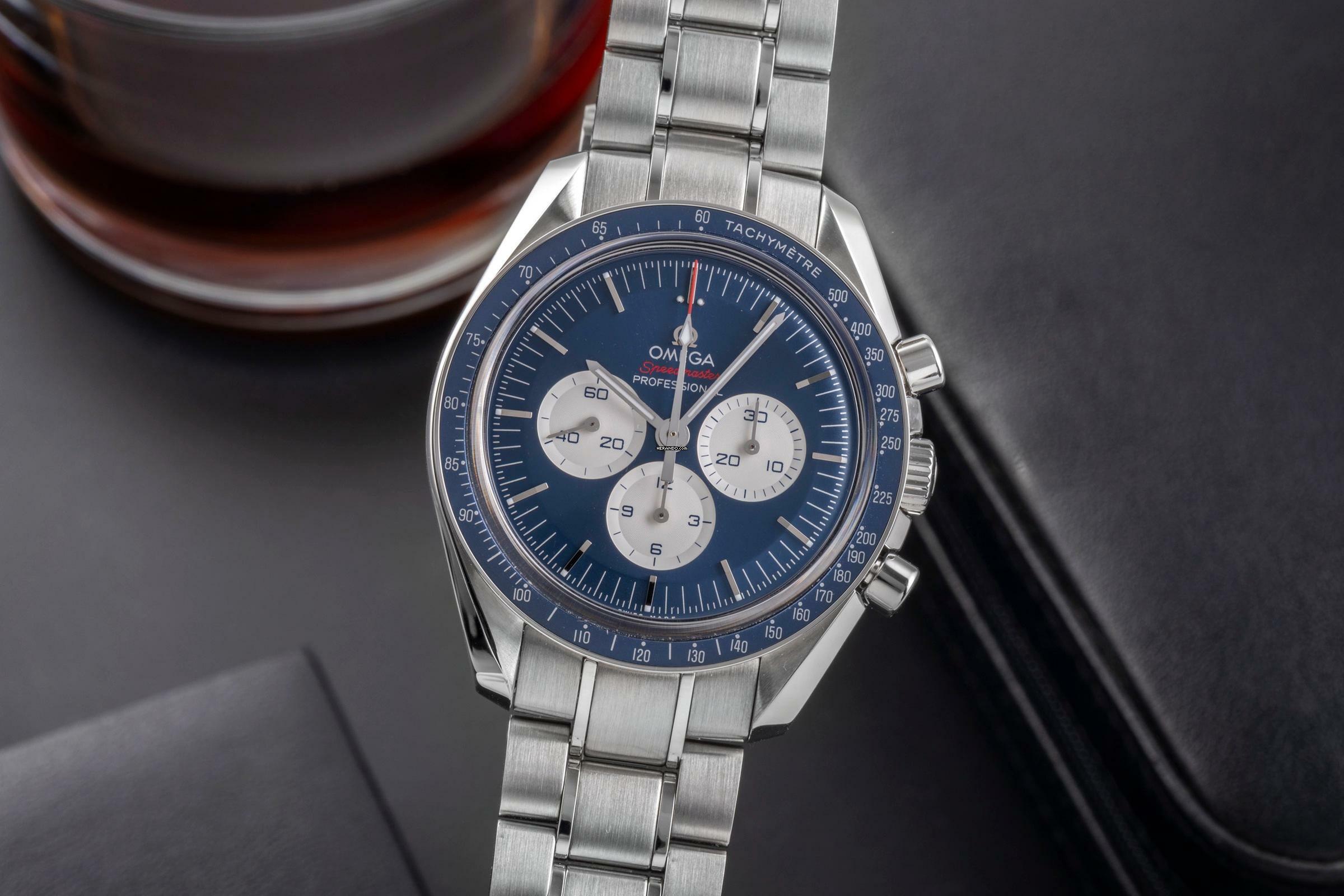 Omega Speedmaster Professional Moonwatch Tokyo 2020 Blue Chronograph Ref. 522.30.42.30.03.001