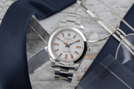  Rolex Milgauss White Dial Oyster Edelstahl Automatik Herren Ref. 116400 B&P 2014 