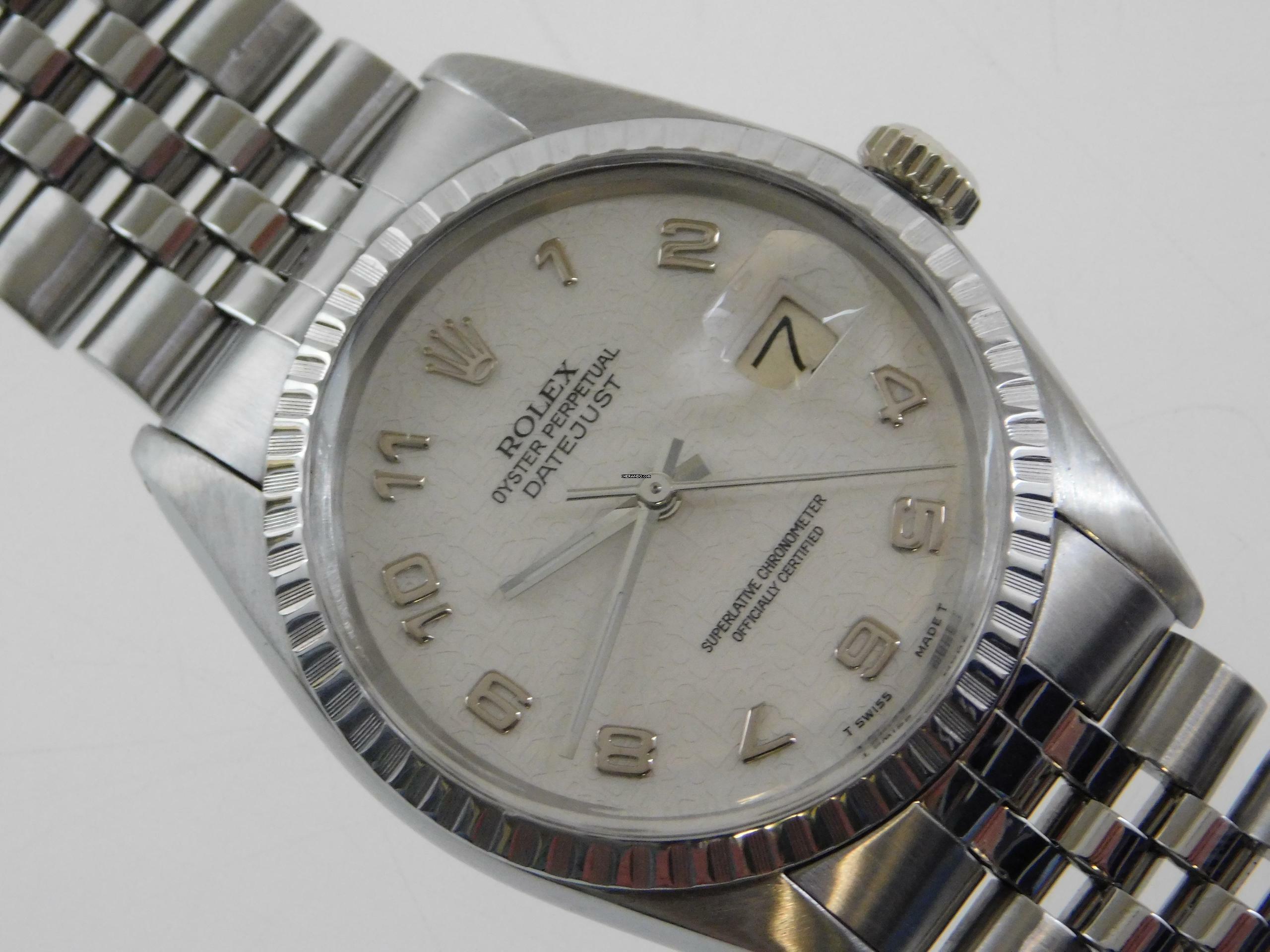  Rolex Datejust 36 Stahl 36 mm Sammler Full Set von 1978 mit Jubiläumsblatt rare arabic special Dial Box & Papers 