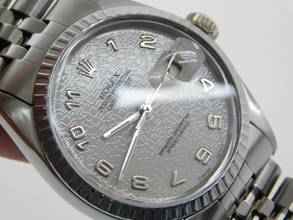 Thumbnail von Rolex Datejust 36 Stahl 36 mm Sammler Full Set von 1978 mit Jubiläumsblatt rare arabic special Dial Box & Papers