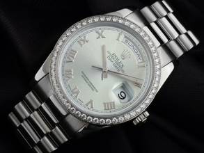 Thumbnail von Rolex Day-Date 36 Platin Diamanten Ref.118346 2001 Box&Beschreibung wie Neu Vintage