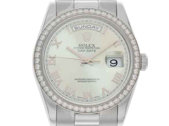  Rolex Day-Date 36 Platin Diamanten Ref.118346 2001 Box&Beschreibung wie Neu Vintage 