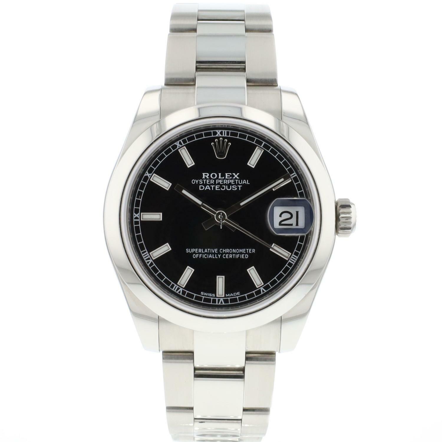 Rolex Datejust 31 Oyster Midsize Black Dial
