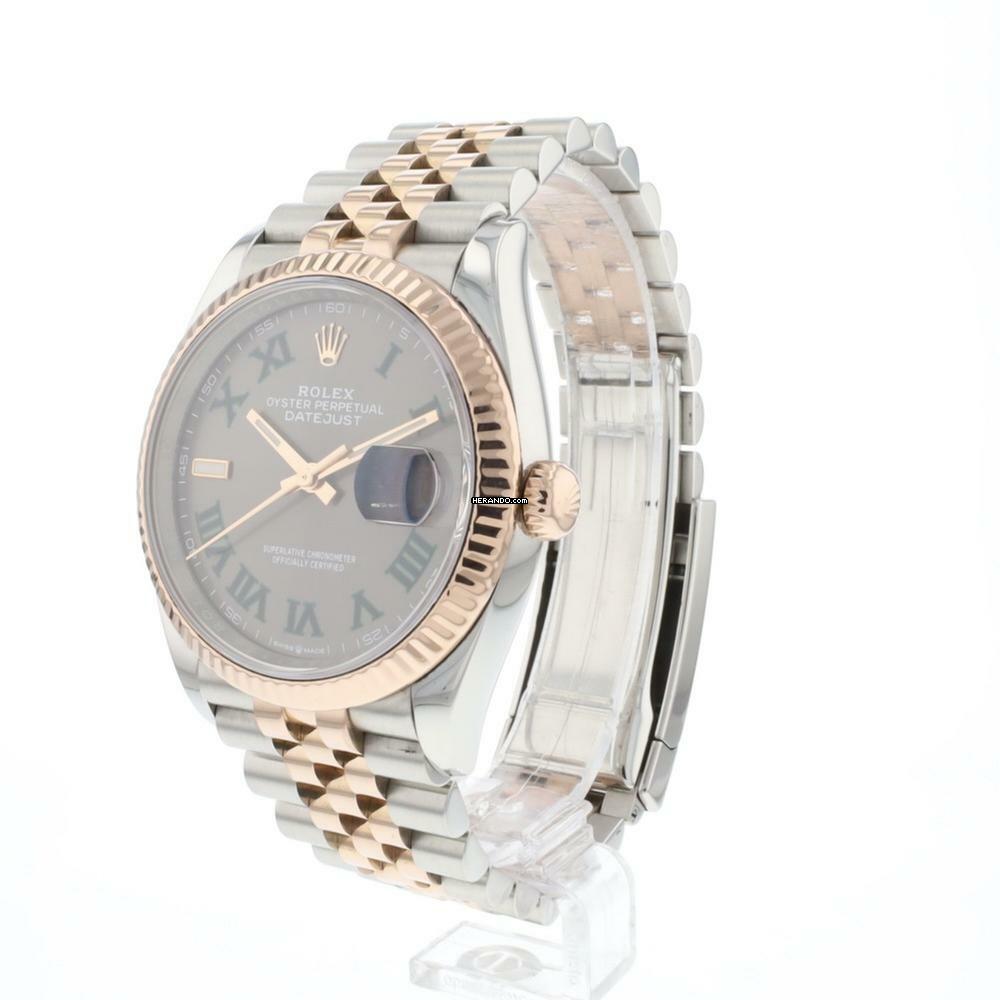  Rolex Datejust 36 Wimbledon Steel Everose Gold Jubilee Fluted 