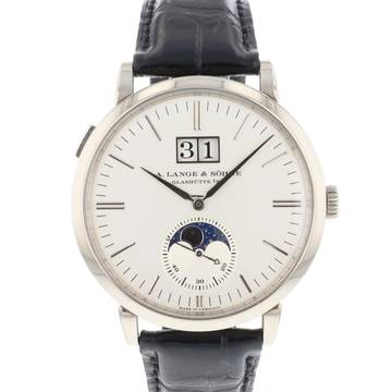  A. Lange & Söhne Saxonia Moonphase White Gold Silver Dial 