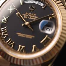 Thumbnail von Rolex Day-Date II Yellow Gold Black Roman Dial
