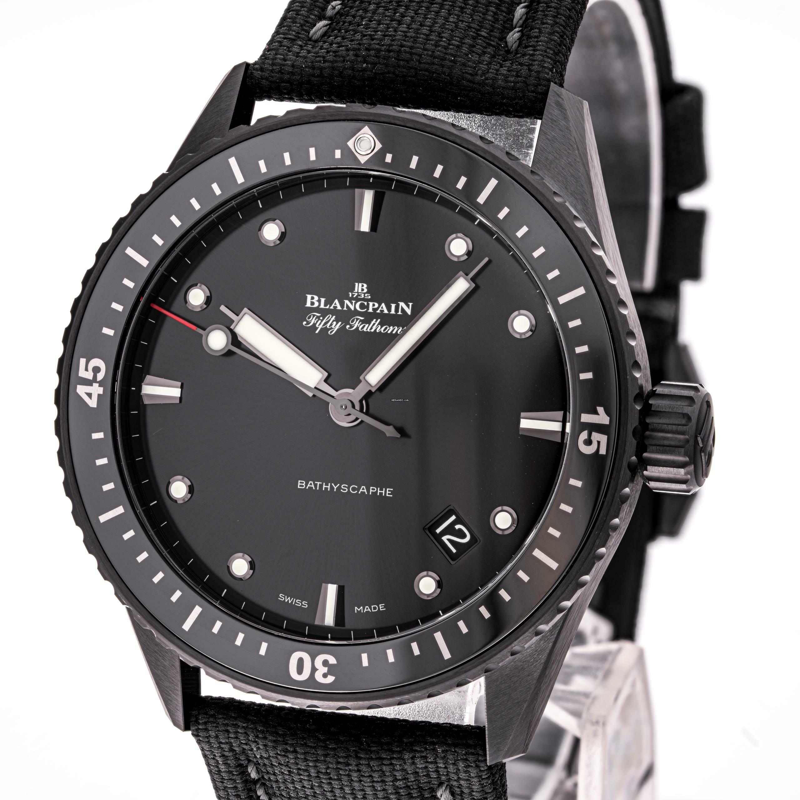  Blancpain Fifty Fathoms Bathyscaphe Black 43 – 5000-0130-B52A – like NEW – 2023 Full Set 