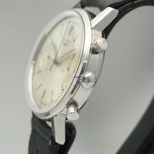 Thumbnail von Longines Chronograph 30CH Vintage PULSATIONS Dial 1950 Stahl/Leder 7413/9 Rare Gradue Pour 30 Pulsations