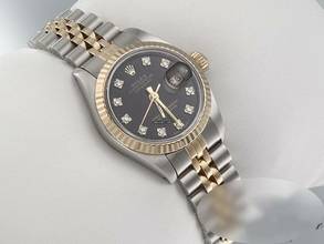 Thumbnail von Rolex Lady-Datejust Edelstahl Gelbgold 750 Diamanten Automatik 18kt Yellow Gold Stahl Stainless Steel Jubilé-band Chronometer Oyster Black Dial