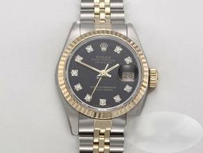 Thumbnail von Rolex Lady-Datejust Edelstahl Gelbgold 750 Diamanten Automatik 18kt Yellow Gold Stahl Stainless Steel Jubilé-band Chronometer Oyster Black Dial