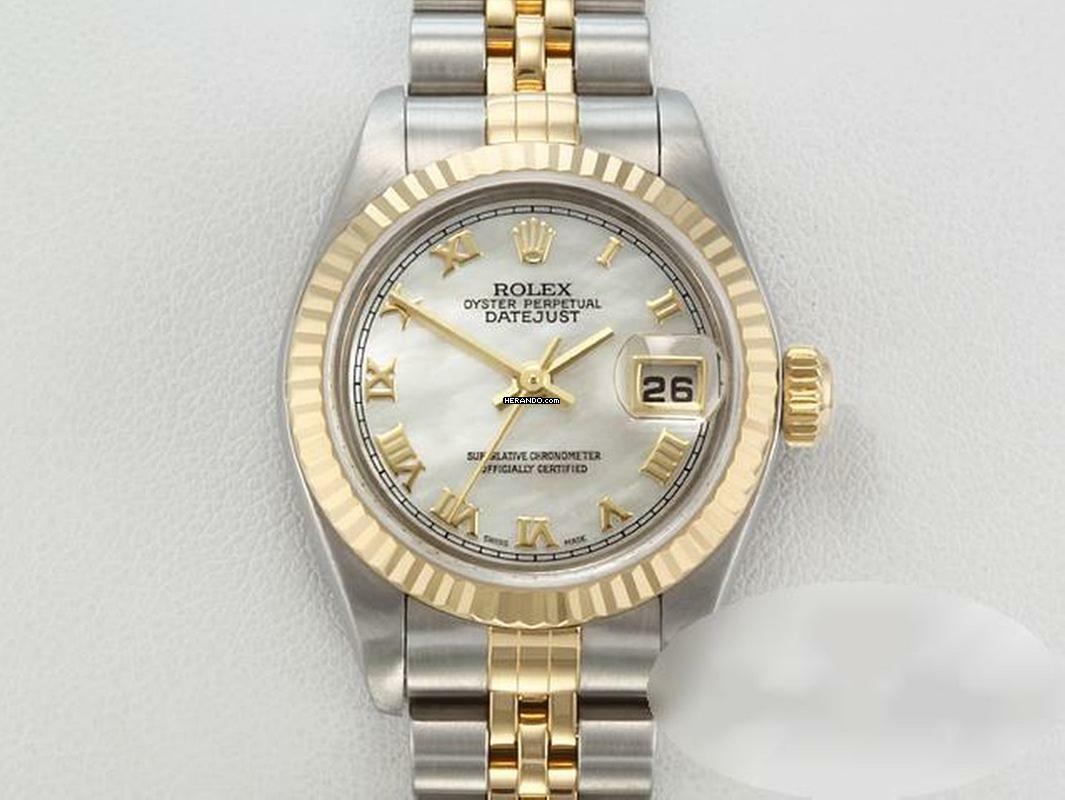Rolex Lady-Datejust Edelstahl Gelbgold 750 Perlmutt Automatik Gold Stahl Damen