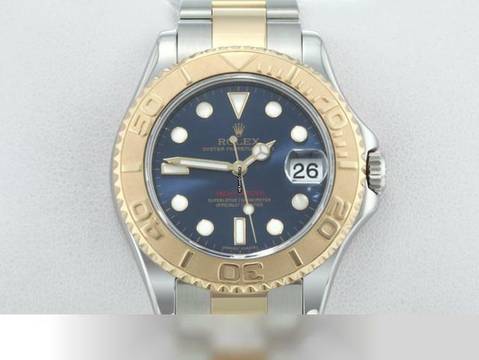  Rolex Yacht-Master 35mm 168623 2016 Edelstahl Gelbgold 750 Automatik Stainless Steel Gold Oyster-band Chronometer Blue Dial 