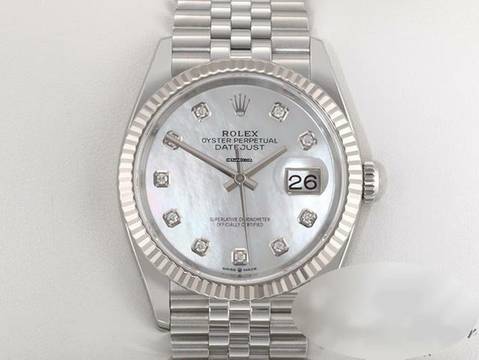  Rolex Datejust 36 126234 2022 Stahl Weissgold 750 Perlmutt Diamanten Automatik 