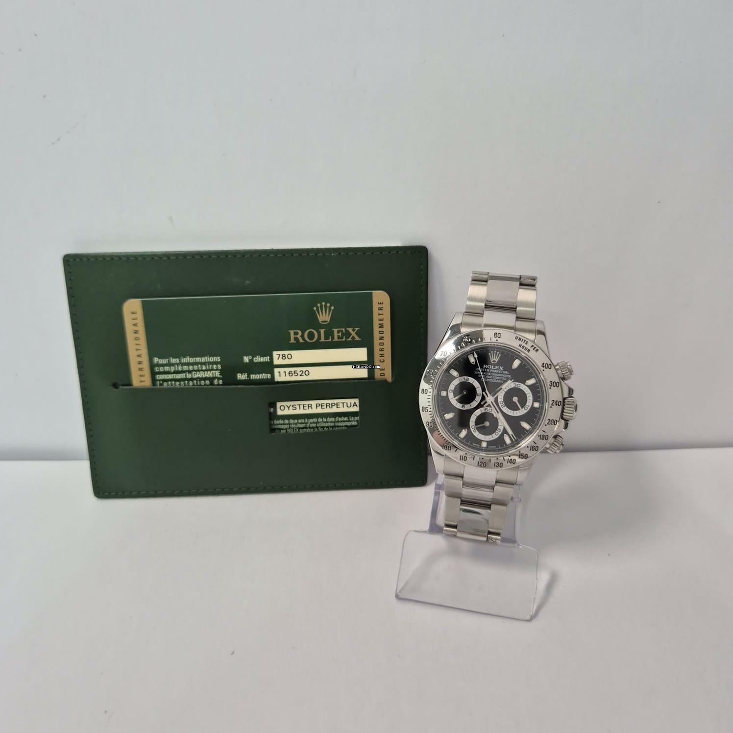 Rolex Daytona Full Steel Black Dial 40mm Automático Completo