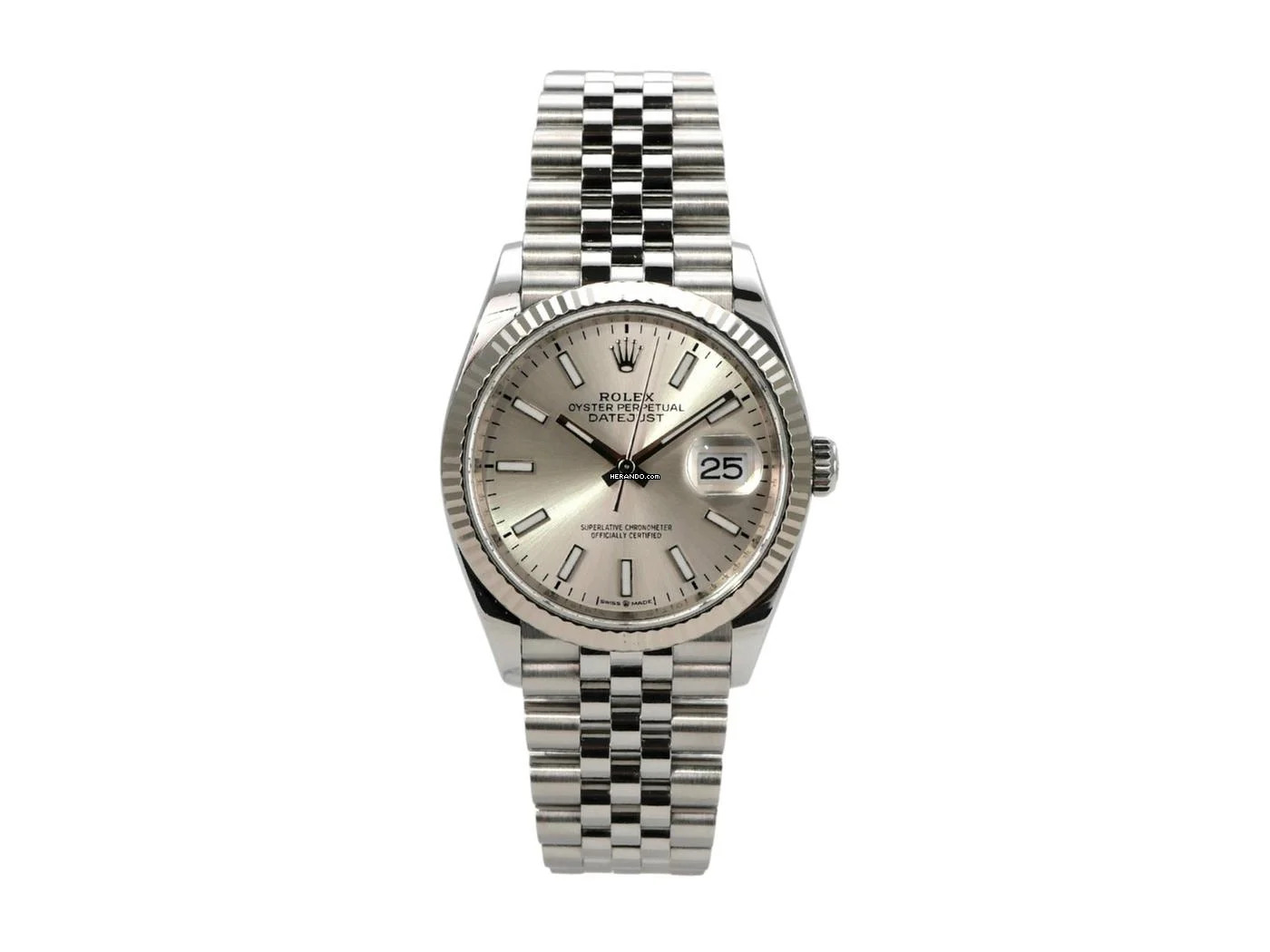 Rolex Datejust 36 Oystersteel / Weißgold Ref. 126234 Silberfarben Index Jubile-Band
