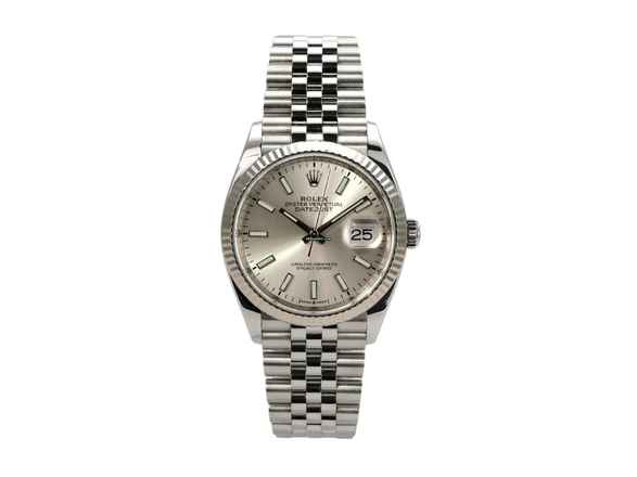  Rolex Datejust 36 Oystersteel / Weißgold Ref. 126234 Silberfarben Index Jubile-Band 