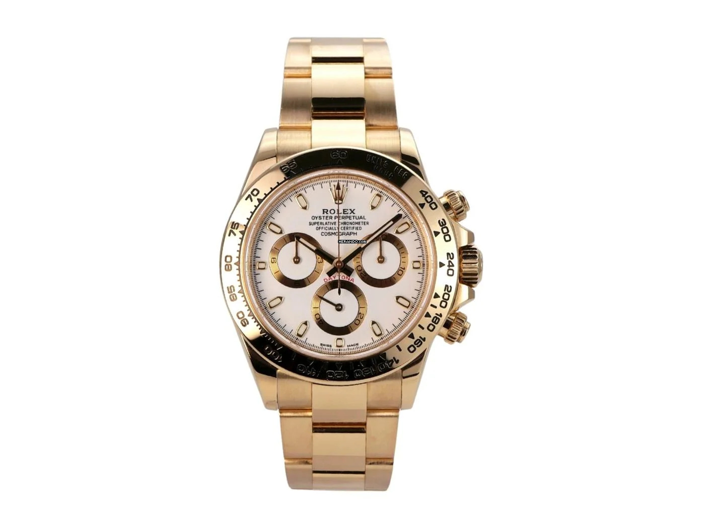  Rolex Daytona Cosmograph Daytona 18 kt Gelbgold 116508 Weiß Index 