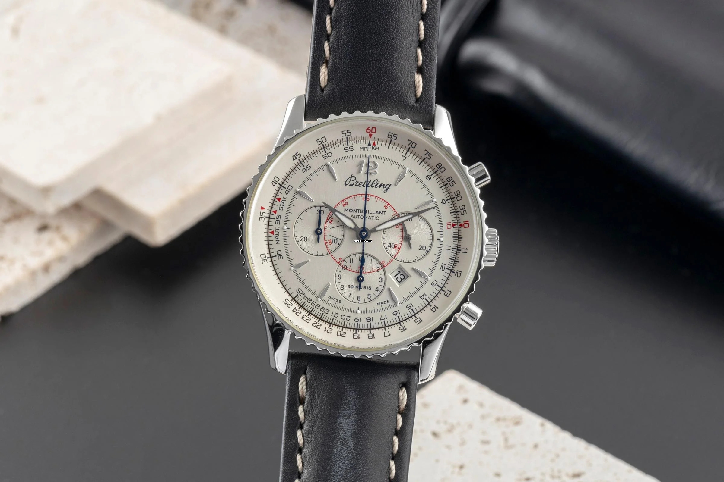 Breitling Montbrillant Chronograph Stahl Automatik Herrenuhr Ref. A41330