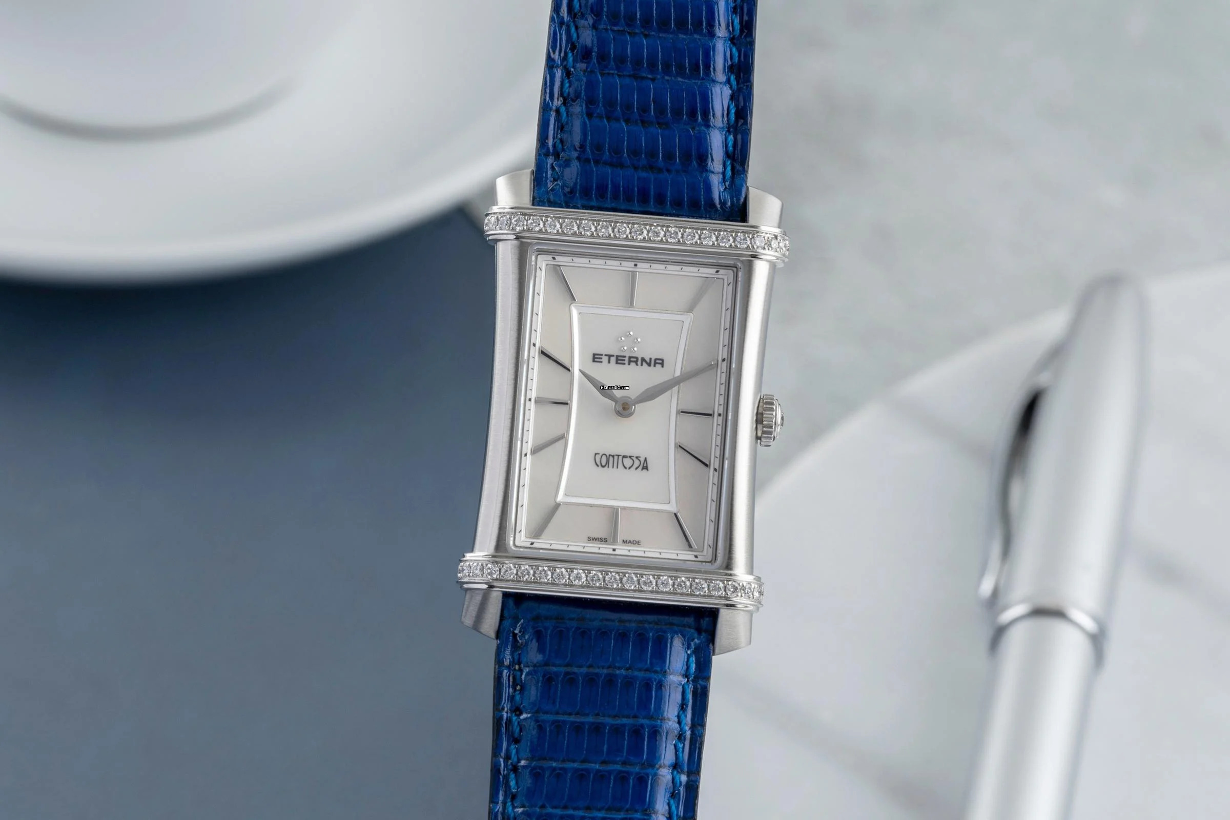  Eterna Contessa Stahl Quarz Damenuhr MOP Ref. 11241048661248 Box & Papiere 