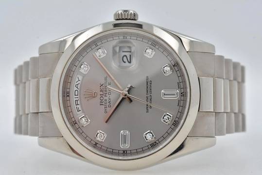  Rolex Day-Date 36 Oyster Perpetual Day Date 36 18k White Gold Weißgold Diamond Dial 118209 