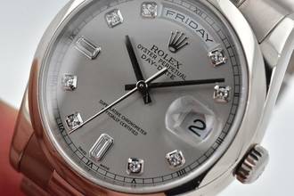 Thumbnail von Rolex Day-Date 36 Oyster Perpetual Day Date 36 18k White Gold Weißgold Diamond Dial 118209