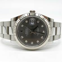 Thumbnail von Rolex Datejust 41 Schiefergrau mit Diamanten - ref.126334 - Jahr: 08/2022 - Mit B+P Fullset