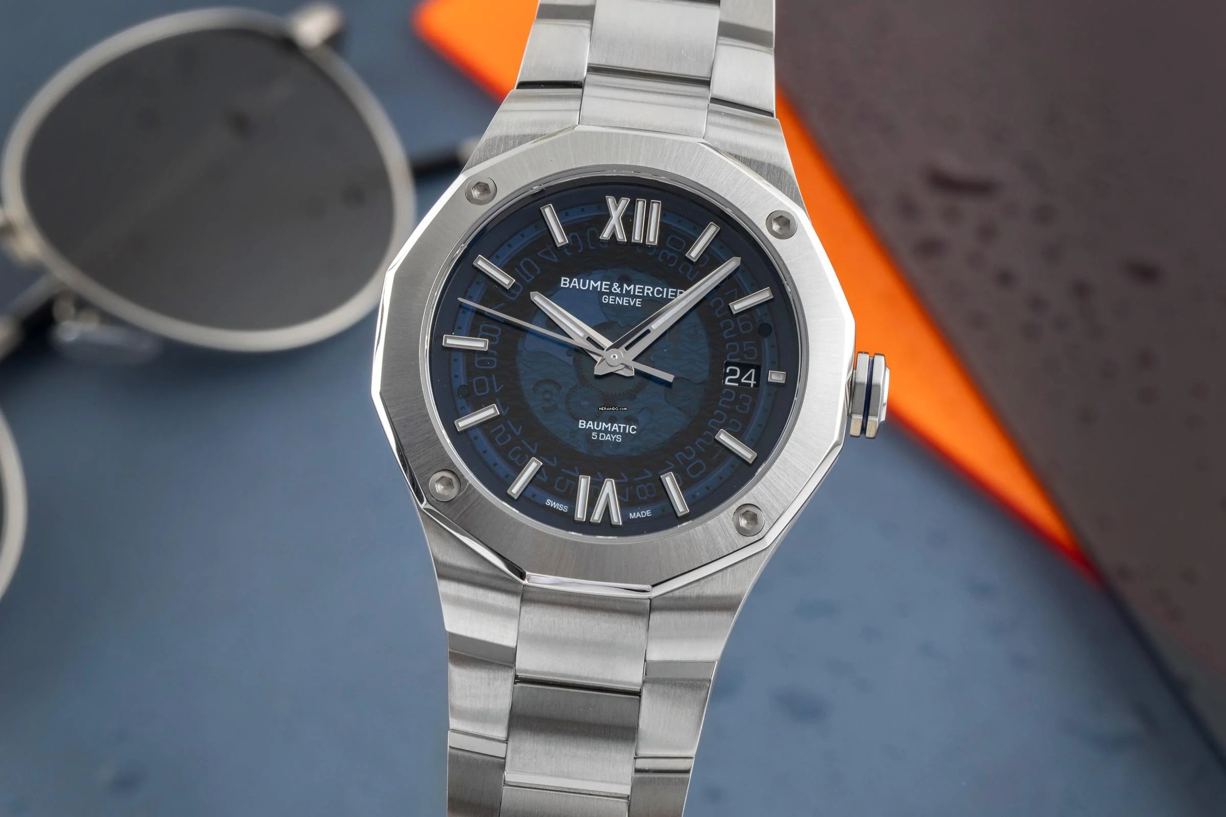  Baume & Mercier Riviera Stahl Automatik Herrenuhr Ref. M0A10616 65899 B&P 