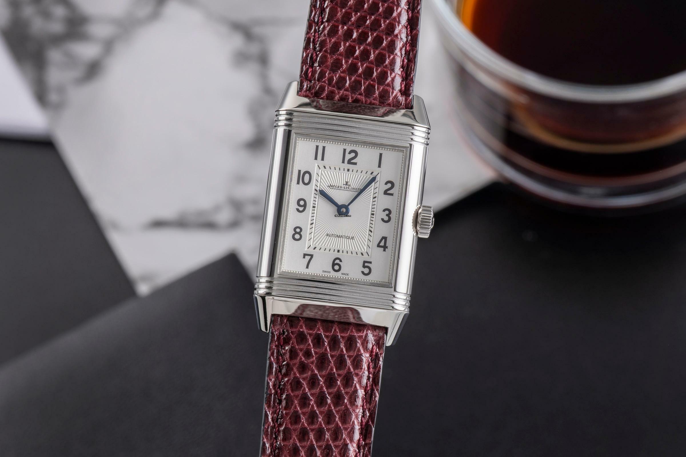 Jaeger-LeCoultre Reverso Classic Medium Duetto Stahl Automatik Damenuhr Ref. Q2578420 212.8.76 B&P