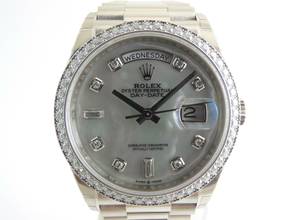 Thumbnail von Rolex Day-Date Mother of Pearl Diamond Dial / Diamond Bezel