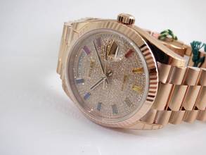 Thumbnail von Rolex Day-Date 36 Rainbow Pave Diamond Dial with all stickers