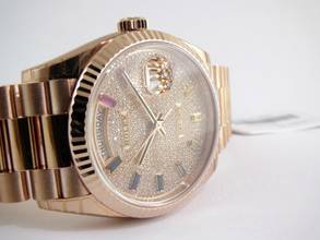 Thumbnail von Rolex Day-Date 36 Rainbow Pave Diamond Dial with all stickers