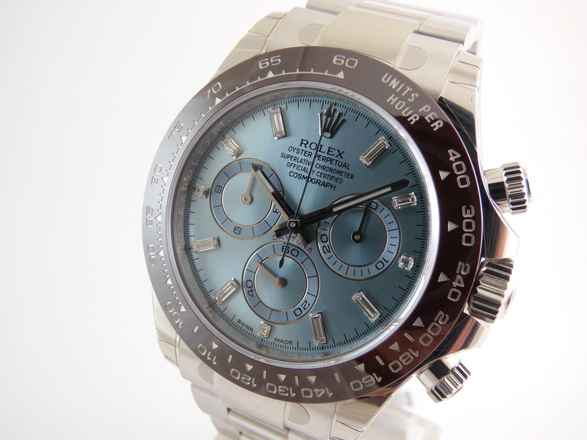  Rolex Daytona Platinum all stickers / Baquette Diamond Dial 