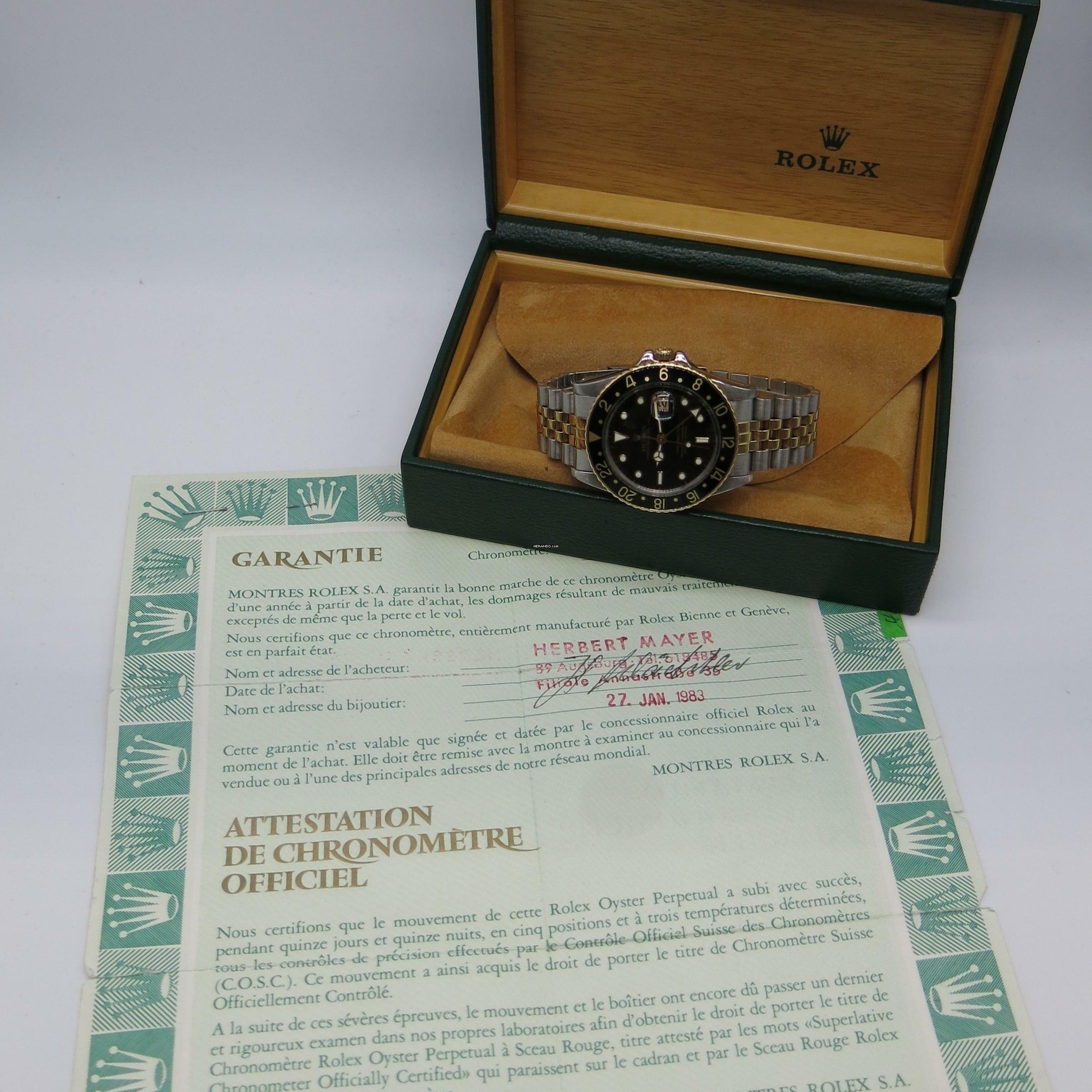 Thumbnail von Rolex GMT-Master ref.16753 - LC100 - B+P Fullset