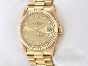 Thumbnail von Rolex Datejust 31 31mm Gelbgold 750 Diamanten Automatik Gold Damen