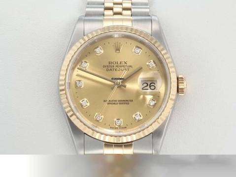  Rolex Datejust 36 36mm 16233 1999 Stahl Gelbgold 750 Diamanten Automatik Stainless Steel 18kt Yellow Gold Jubilé-band Chronometer Oyster 
