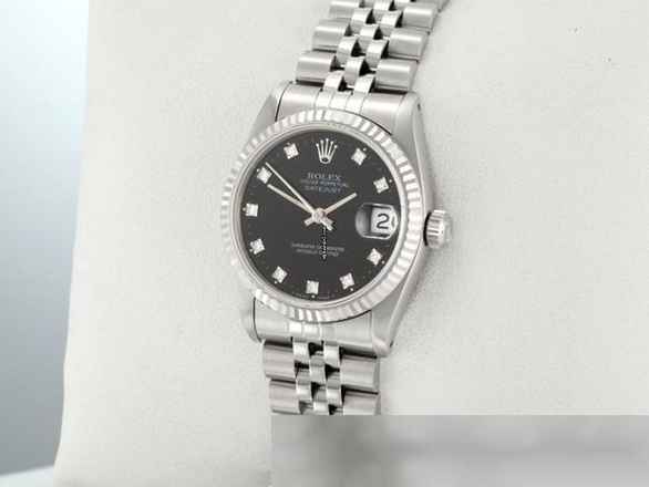  Rolex Datejust 31 31mm Stahl Weissgold 750 Diamanten Automatik Stainless Steel 18kt White Gold Lady Jubilé-band Chronometer Oyster Black Dial 