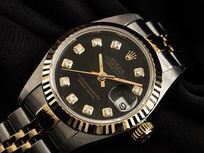 Thumbnail von Rolex Lady-Datejust Diamanten Ref.69173 1997 Full Set wie Neu Vintage