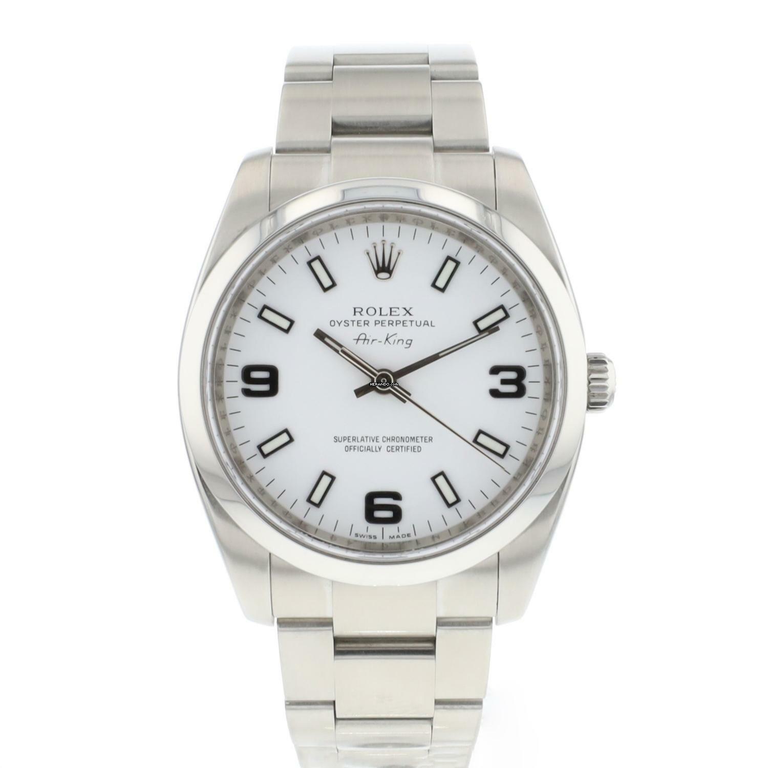 Rolex Air King White Dial 